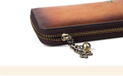Adanne Women's Retro Genuine Leather Vintage Embossed Wallet