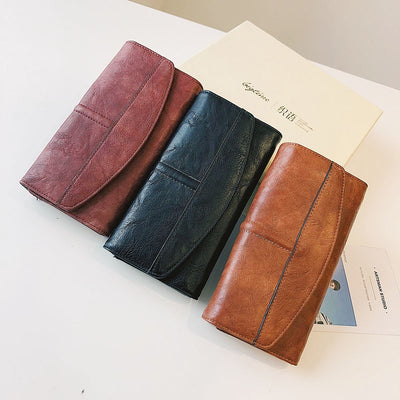 Efia Women's Retro Genuine Leather Vintage Embossed Wallet