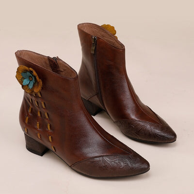Dalkha Leather Retro Boots