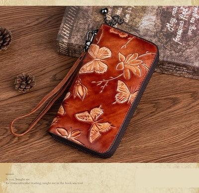 Chuki Women's Retro Genuine Leather Vintage Embossed Wallet